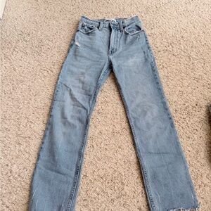 Abercrombie & Fitch Blue Ankle Straight Jeans